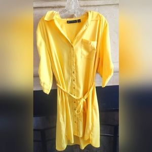Yellow New York & Company shirt dress, size XXL